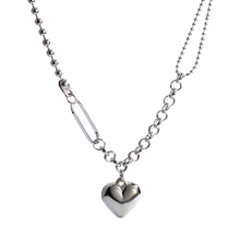 Shangjie OEM Vintage Metal Silver Heart Collier Punk Talerd Collier Silver Heart Colliers